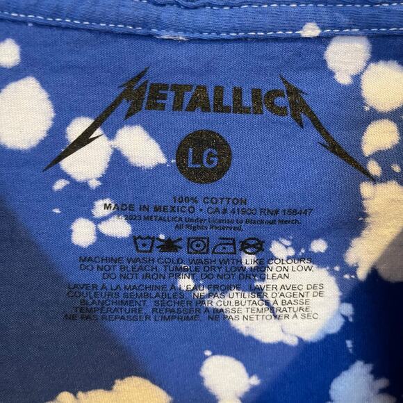 Metallica In Vertigo You Will Be Tie Dye Graphic Tee Blue White Large - Picture 3 of 4
